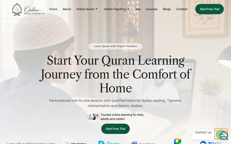 Screenshot of Online Quran Academy UK