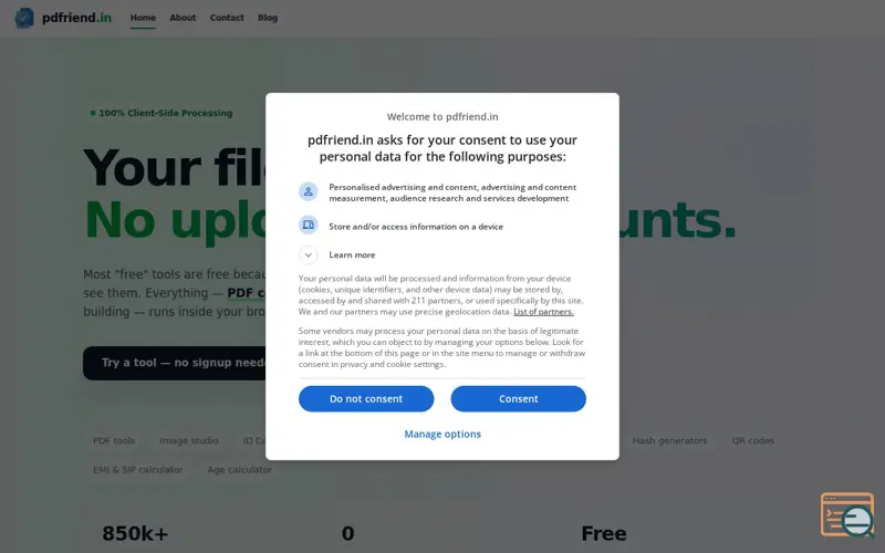 Screenshot of PDFriend - PDF & ID Card Converter, a launch using Ezoic