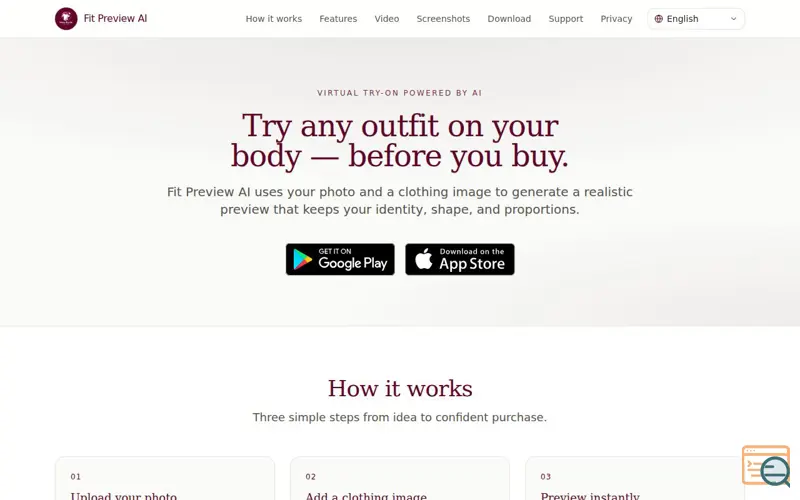 Screenshot of Fit Preview AI