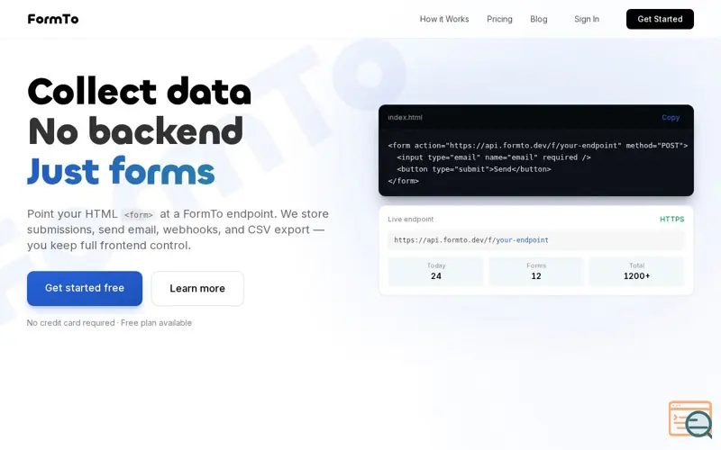 Screenshot of FormTo