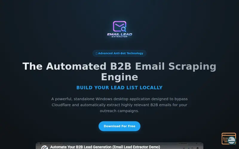 Screenshot of Email Lead Extractor