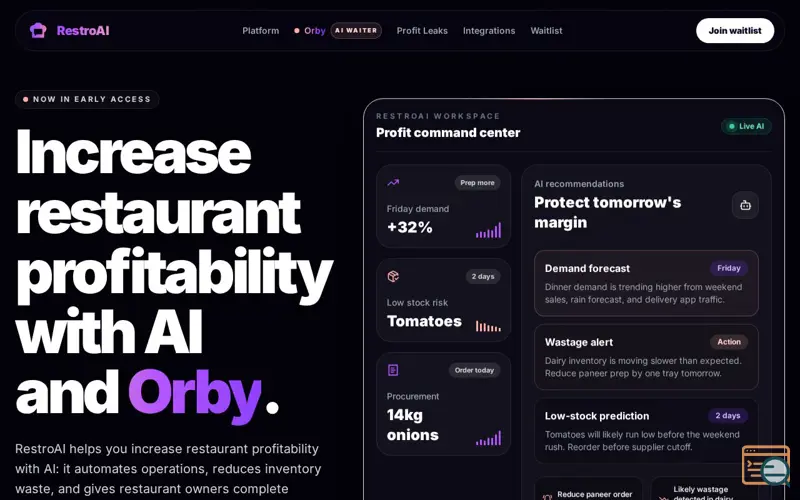 Screenshot of Restro AI