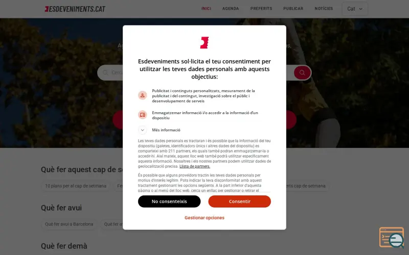 Screenshot of Esdeveniments.cat