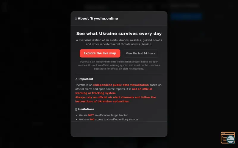 Screenshot of Tryvoha.online