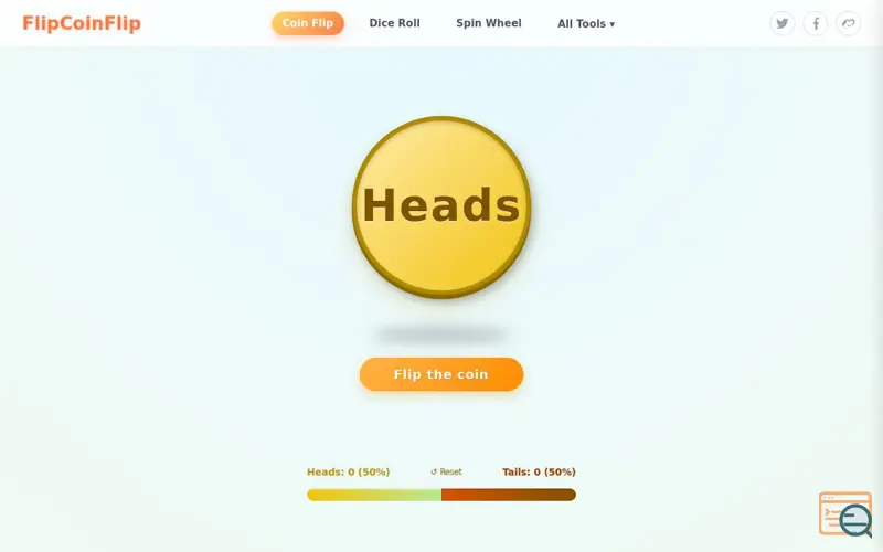 Screenshot of Flip a Coin Please