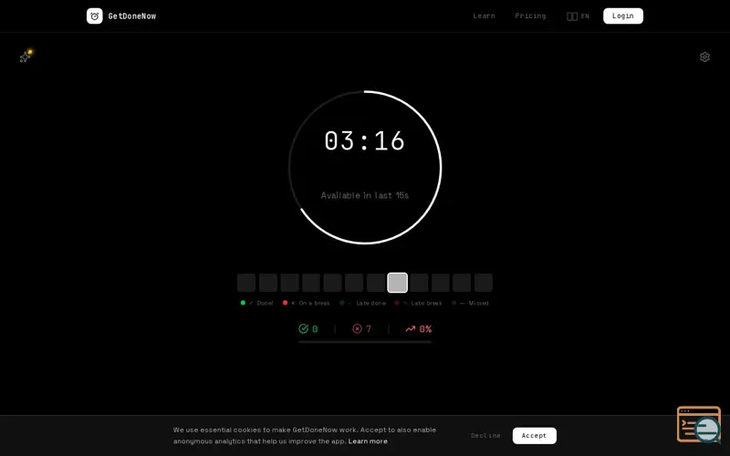 Screenshot of GetDoneNow