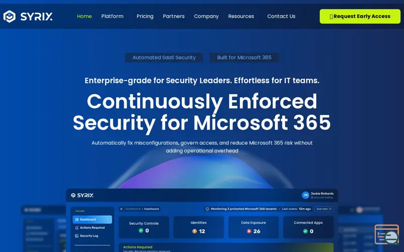 Screenshot of Enforced Microsoft 365 Security