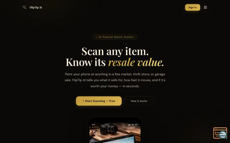 Screenshot of FlipTip AI