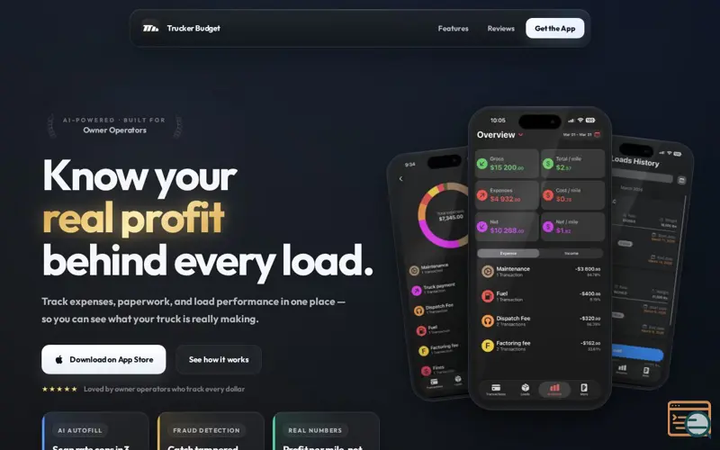 Screenshot of Trucker Budget