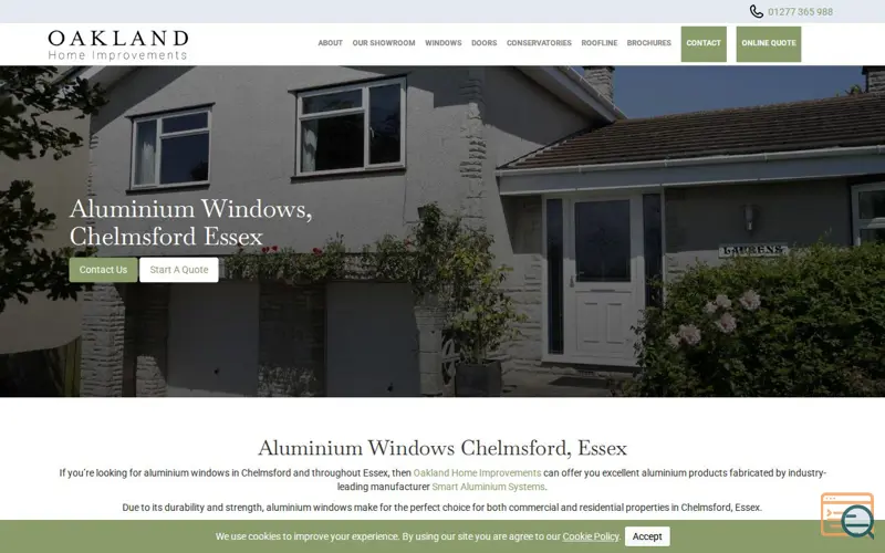 Screenshot of Energy-Efficient Aluminium Windows, a launch using 123-reg