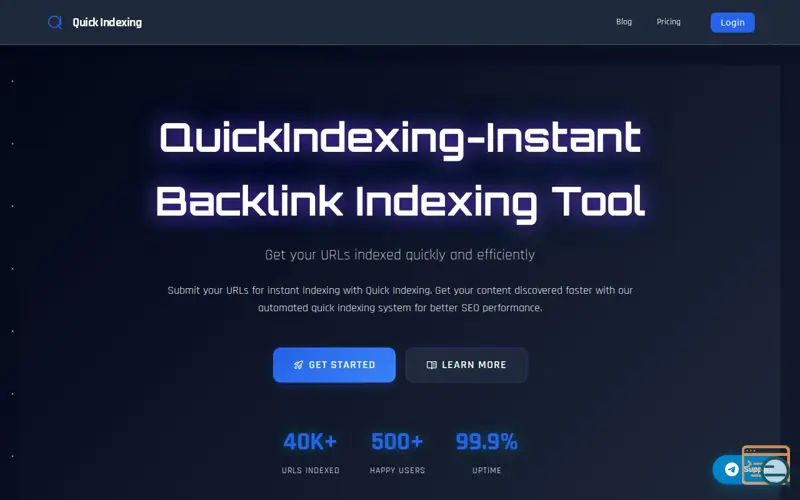 Screenshot of QuickIndexing