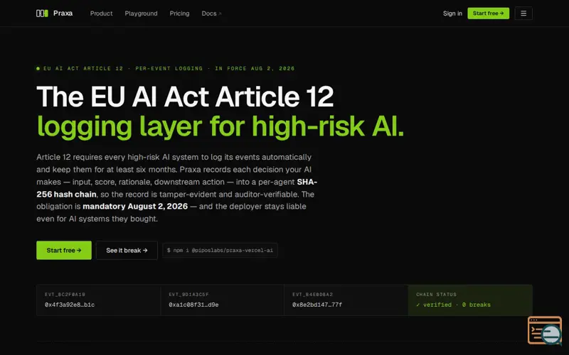 Screenshot of Praxa