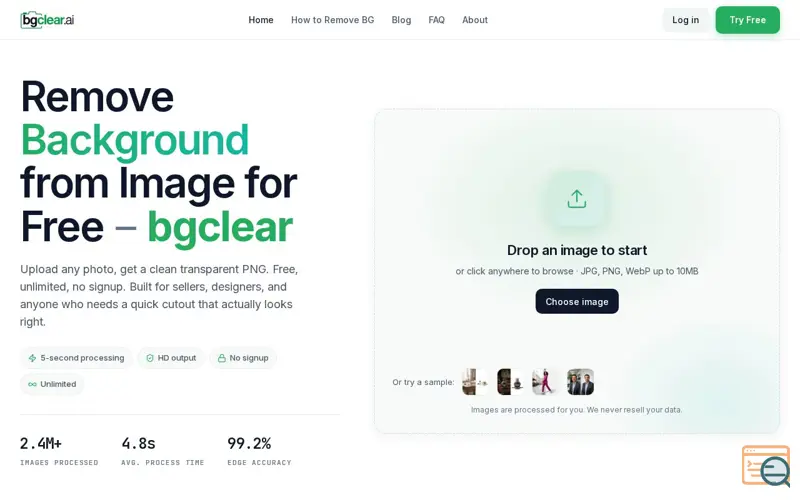 Screenshot of bgclear
