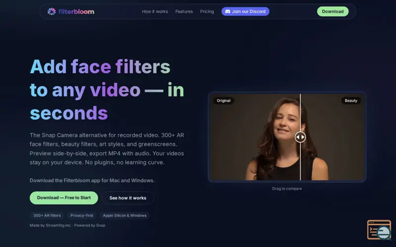 Screenshot of Filterbloom