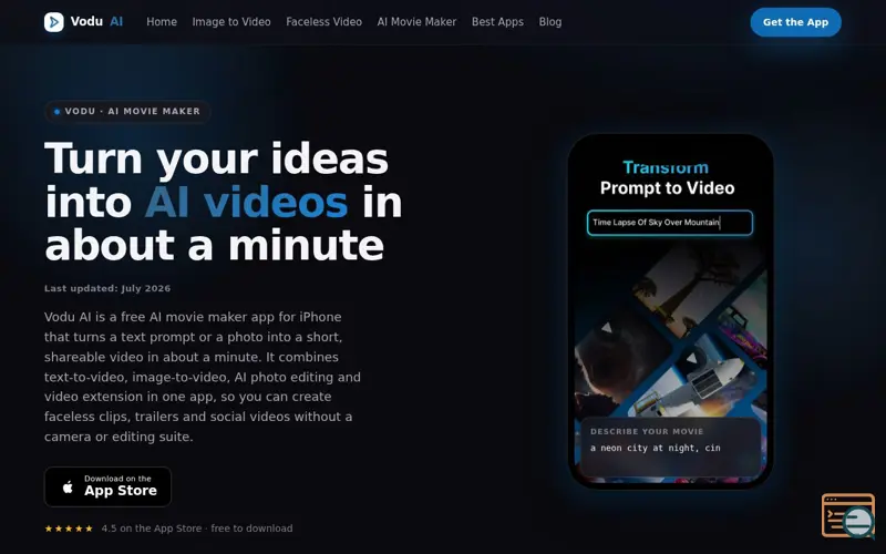 Screenshot of Vodu AI