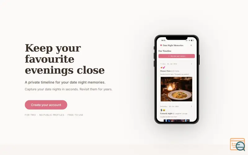 Screenshot of Date Night Memories
