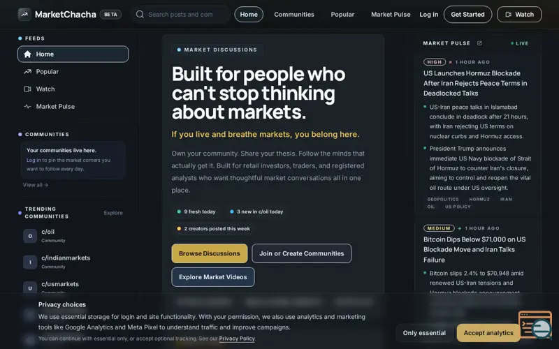 Screenshot of MarketChacha