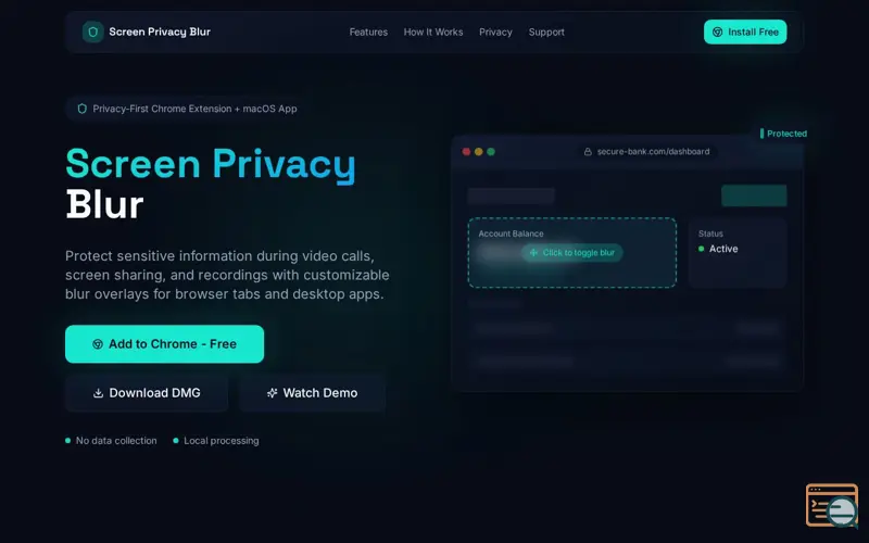 Screenshot of Screen Privacy Blur