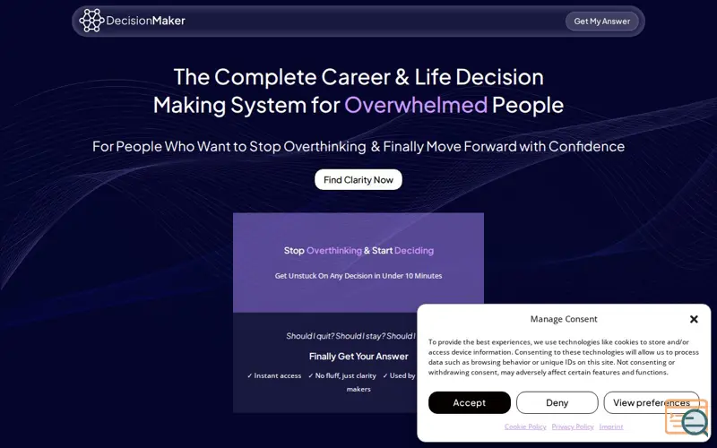 Screenshot of DecisionMaker