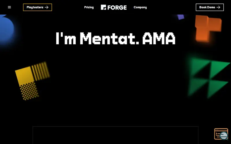 Screenshot of Mentat by Forge, a launch using Surface Labs