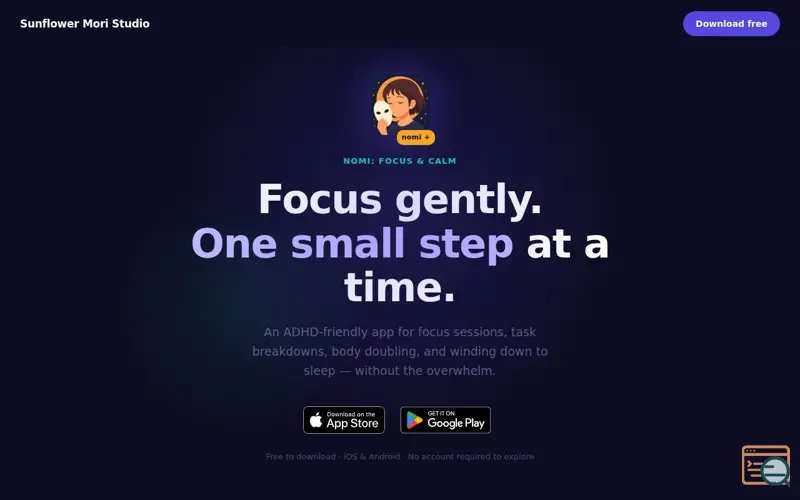 Screenshot of Nomi: Focus & Calm