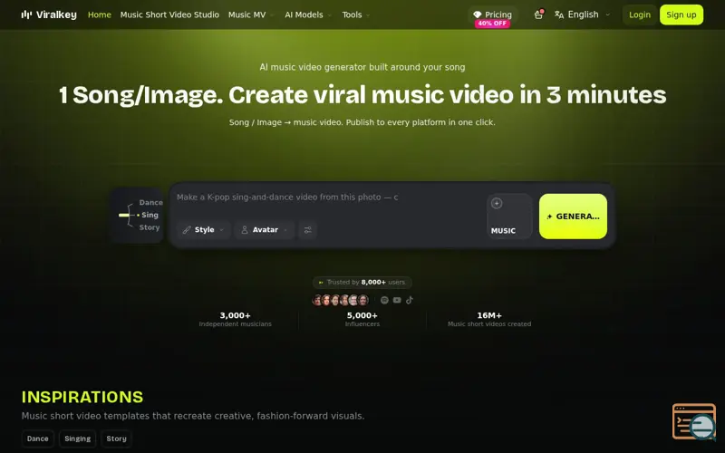 Screenshot of Viralkey