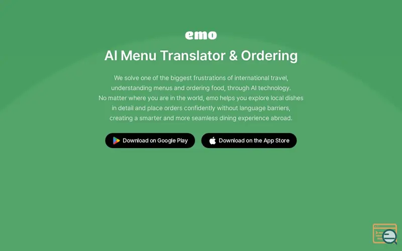 Screenshot of emo - AI Menu Translator