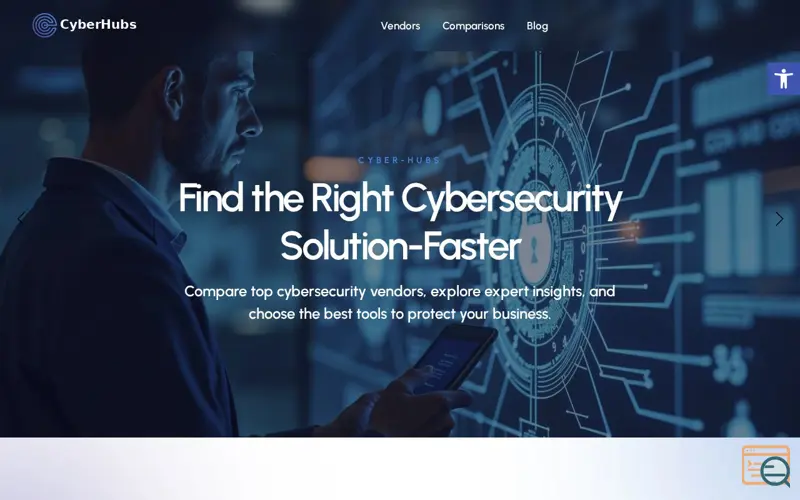 Screenshot of Cyber Hubs, a launch using Pojo Accessibility