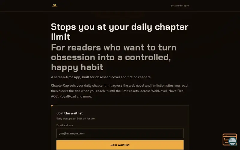 Screenshot of ChapterCap