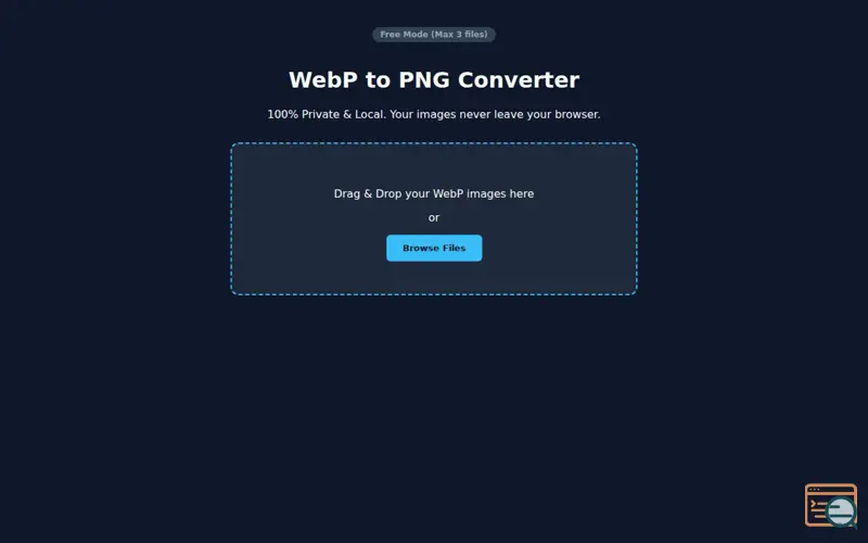Screenshot of WebP to PNG Converter