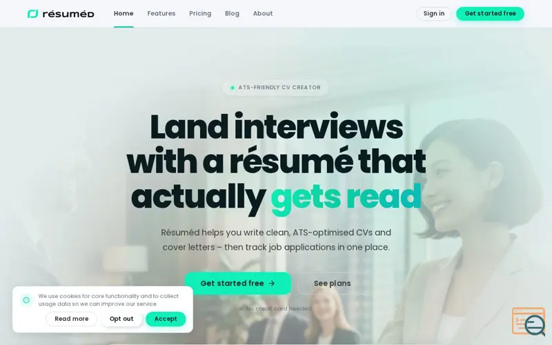 Screenshot of Résuméd Free CV Creator