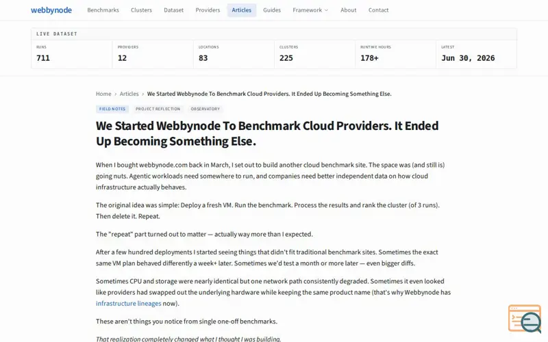 Screenshot of Webbynode