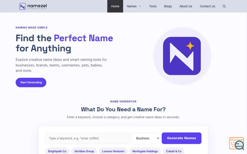 Screenshot of Name Ideas for Everything