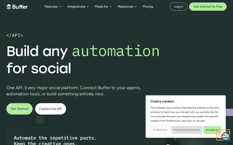 Screenshot of Buffer API