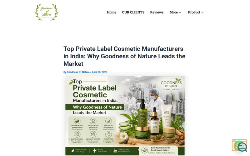 Screenshot of Private Label Cosmetic Manufacturers