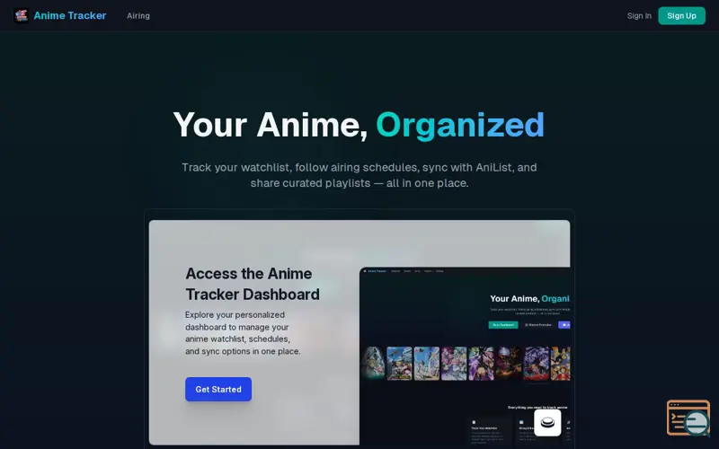 Screenshot of Anime Tracker