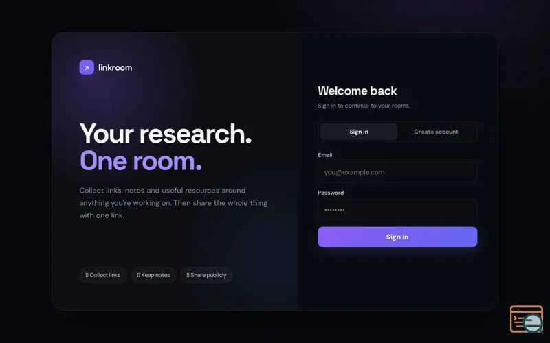 Screenshot of Linkroom