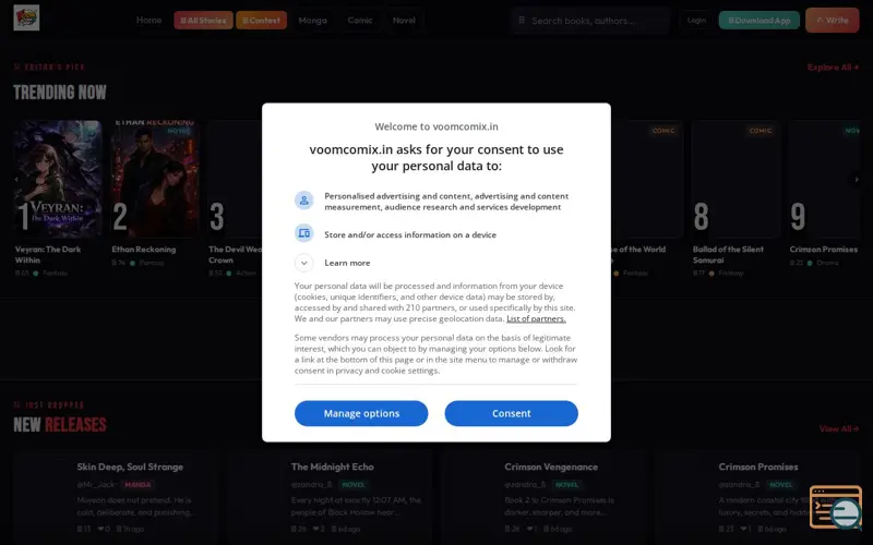 Screenshot of Voomcomix