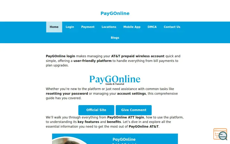 Screenshot of PayGOnline