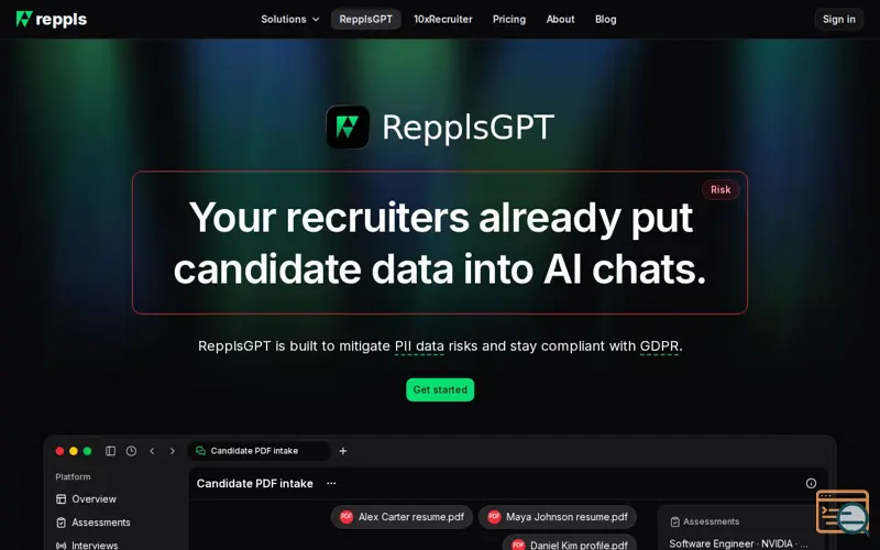 Screenshot of RepplsGPT - GDPR complient chat