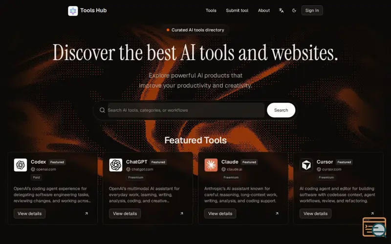 Screenshot of Tools Hub