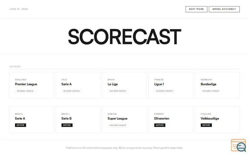 Screenshot of ScoreCast