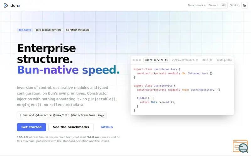 Screenshot of dunx