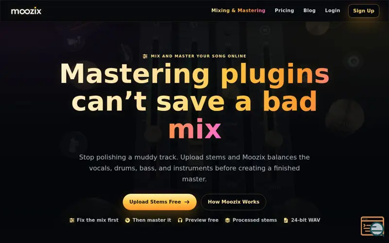Screenshot of Moozix