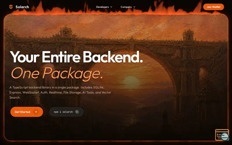 Screenshot of Solarch: TypeScript Backend-as-a-Service