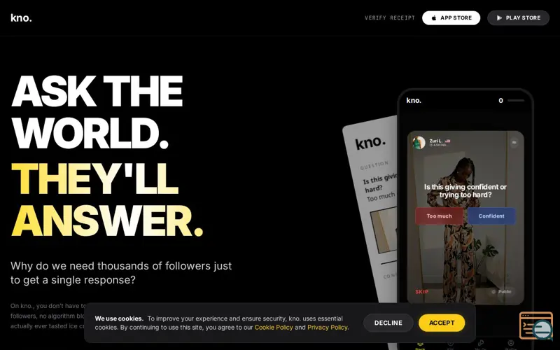 Screenshot of kno. - Ask The World