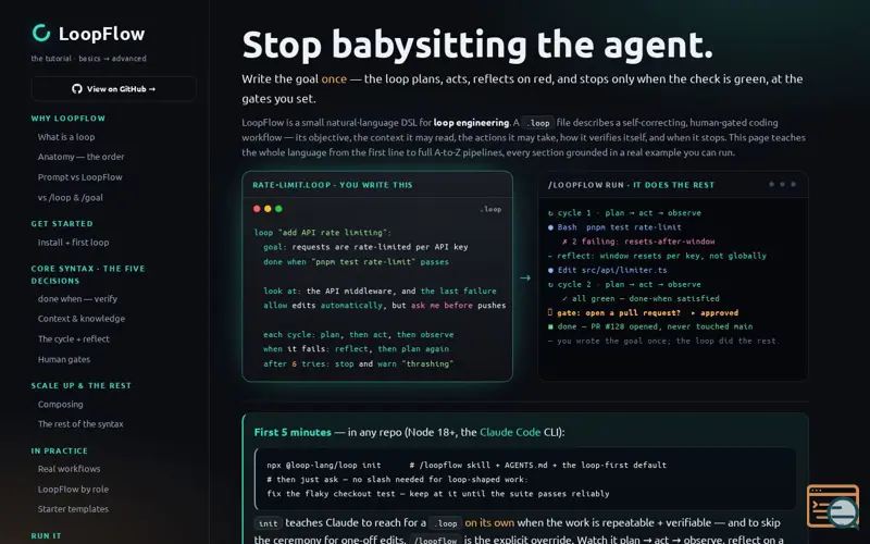 Screenshot of LoopFlow