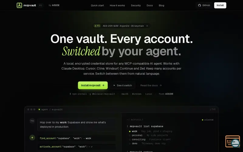 Screenshot of mcpvault