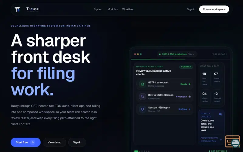 Screenshot of Taxayu
