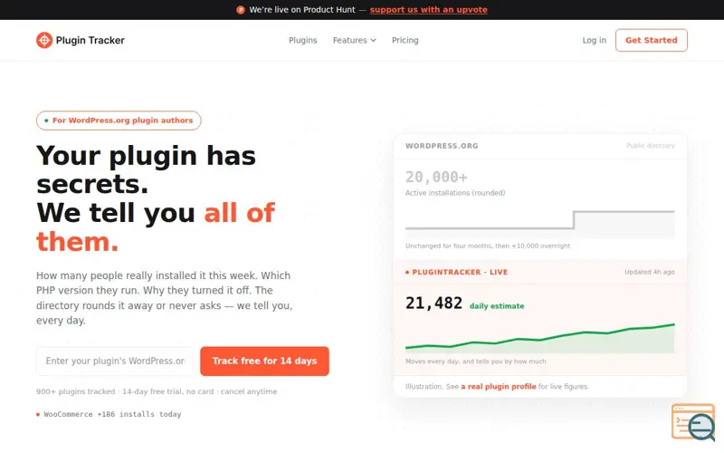 Screenshot of PluginTracker